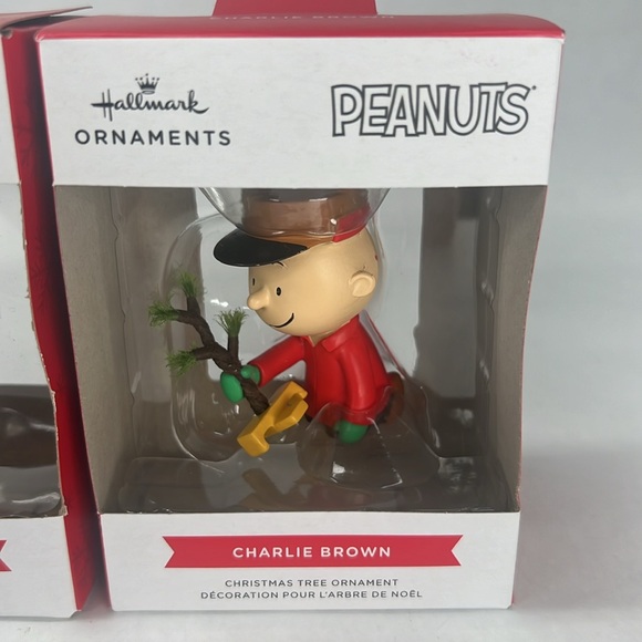 Hallmark Ornament Lot of 2 Peanuts Charlie Brown With Tree - Picture 3 of 8